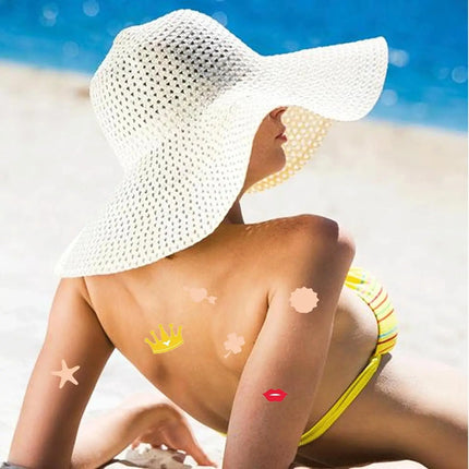 Tanning Sunbathing Stickers 360 Pcs Body Sticker Tanning Bed Decals - Tannings Heart Lips Butterfly Cherry Dolphin Tree Star Sun