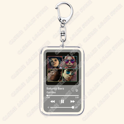 Hot Gorillaz Band Music Keychains for Women Accessories Bag Feel Good Inc Clint Eastwood Song Keying Jewelry Fans Friends Gifts
