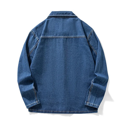 Men's Spring New Loose Fit Flat Foot Casual Shirt Multi-Pocket Design Japanese Workwear Top Comfortable Loose Style