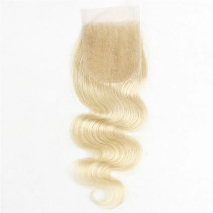 613 Straight Closure 4x4 Transparent Lace Blonde Closure Brazilian Remy Human Hair Lace Closure Pre Plucked for Women Free Part