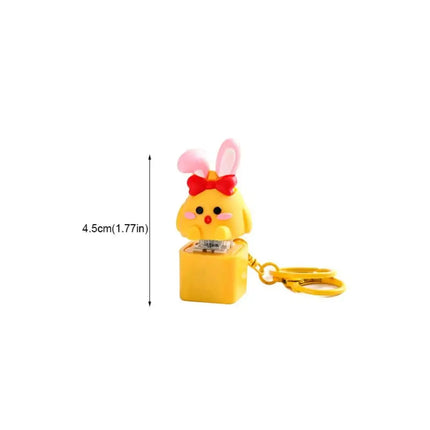 Yellow Chick Wooden Fish Keyboard Keychain Electronic Wooden Fish Mechanical Keyboard Keychain Merit +1 Axle Tester