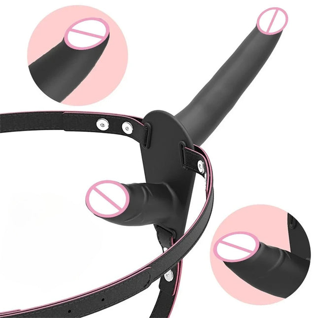 Strap On Wearable Double Penetration Cock G-Spot Dildo Panties for Lesbian Anus Vagina Massager Couples Sex Toys Adult Products