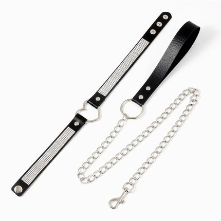 PU Leather Slave BDSM Collar With Leash Adult Games Sex Bondage Restraint Neck Cuffs Fetish Collar Erotic Sex Toys for Women Men
