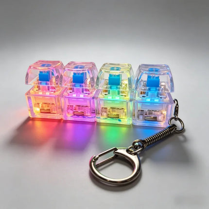 HOT Sales Fingertip Keyboard Keychain RGB Keyboard Fidget Toy with Lights for Stress Relief Decompression Calming Accessories