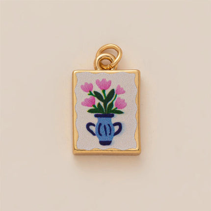 New Love Flower Animal Series Pendant Sweet and Simple Style Necklace Gold Plated Color Preserved