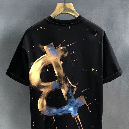 Supzoom New Arrival Summer High Street Splash Ink Printing Neutral O-neck Casual Heavy Texture Cotton Ins Loose Men T shirt
