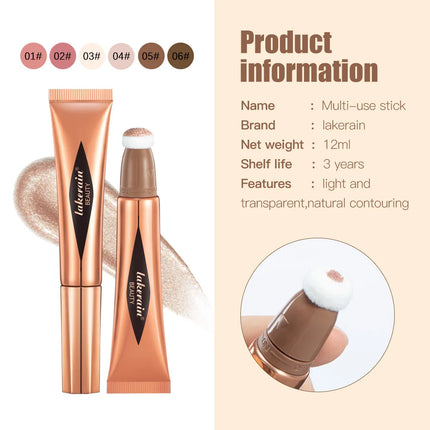 Multifunctional Makeup Pen Liquid Blush Bronzer Contouring Highlighter Pearlescent Fine Flash Sponge Tip Beauty Cosmetics Stick