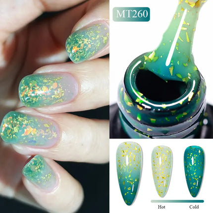 7ml Glitter Thermal Gel Nail Polish Temperature Color Changing Semi Permanent Soak Off Varnish For Manicure Gel Nail Supplies