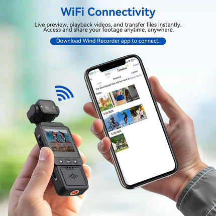 Outdoor Sports Camera Action Camera 1080P WiFi Fill Light Pocket Camera Mini POV Camcorder for Travel Vlogging Video Recording