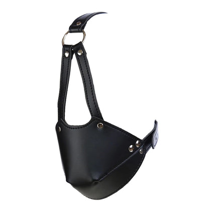 SM Leather Hood Mask BDSM Bondage Harness Gag Muzzle Mask With Ball Mouth Gag Fetish Erotic Slave Restraint Sex Toys For Couples