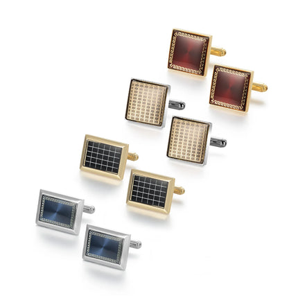 Man Shirt Cufflinks Copper Cufflinks For Mens Luxury Wedding Guests Gifts Round Square Fashion Jewelry Men Cuffs Links Tie Clip
