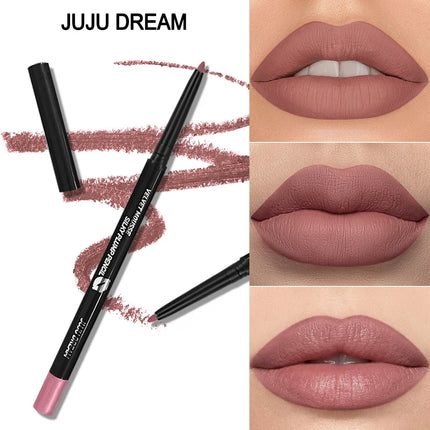 Waterproof Matte Lipliner Pencil Red Contour Tint Lipstick Long Lasting Non-stick Cup Moisturising Lips Makeup 5 Colors