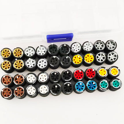 20 Sets 1/64 Wheels Rubber Tires Diameter 9.8mm 11mm 14mm 17mm for Matchbox/Domeka/HW 1:64 Diecast Alloy Car Models