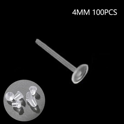 10/20/50/100PCS Transparent Earrings Jewelry Parts Decor  Plastic Stud Earring Anti Allergy Ear Protect From Ear Hole Blockage