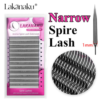 LAKANAKU Lasery troqueladas pestañas Narrow Spire Lashes Technological Fibers Anime Spike Eyelashes