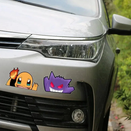 Pokemon Pikachu Gengar Eevee Squirtle Figure Creative Anime Car Stickers Decoration Cute Accessories Gifts For Friends