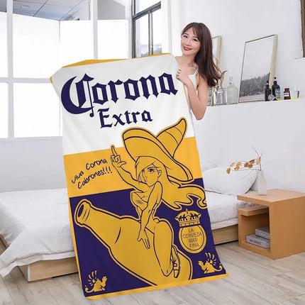 Corona Extra Beer Microfiber Beach Towel Absorbent Quick Dry Soft Yoga Swimming Resort Mountain Climbing Towel