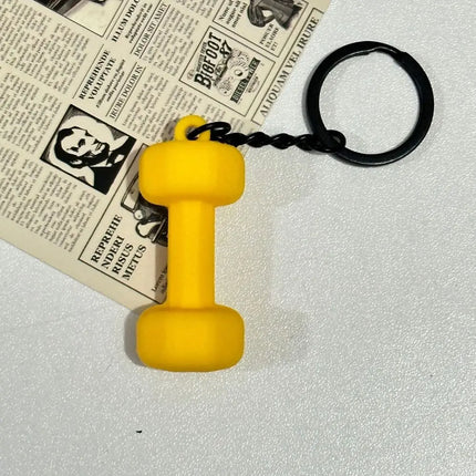Mini Barbell Plates Key Chain Water Cups Creative Simulation Dumbbells Keyring Kettlebells Bag Charm Fitness Series Pendant