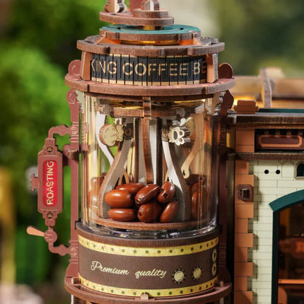 ROKR Dream Coffee Factory 3D Wooden Puzzles Wooden Music Box Christmas Wooden Model Kits Build Best Gifts for Kids Adults EAB02