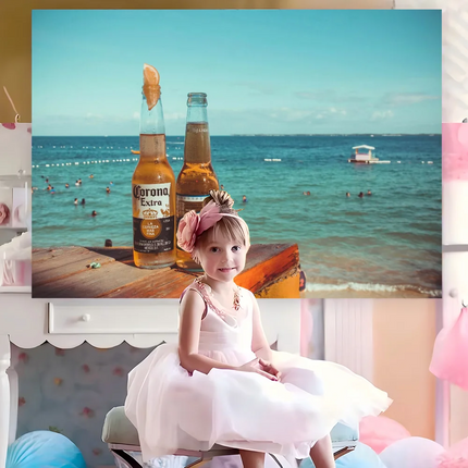 Corona Extra Beer Backdrops For Photography Kid Birthday Party Poster Flowers Balloon Decor Photocall Background