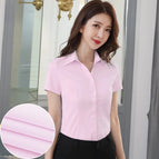 XL / V-neck pink twill