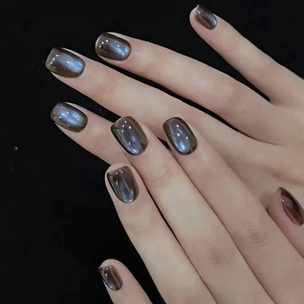 MN 10ml 1-12pcs 2025 Autumn Blue Brown Cat Eye Gel Nail Polish Popular Flash Chocolate Glass Beads Nails Black Nails Christmas