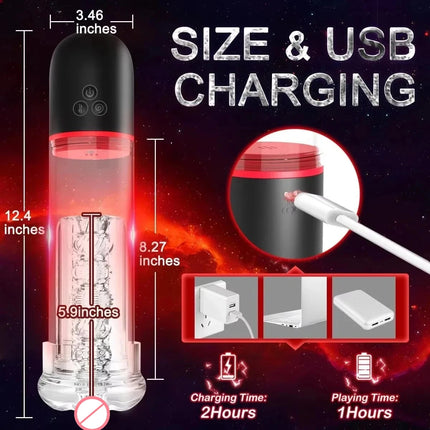 Male Electric Penis Pump Vacuum Sucking Men's Masturbator Enlargement Enhancement Realistic Vagina Pocket Pussy Oral Sex Toy