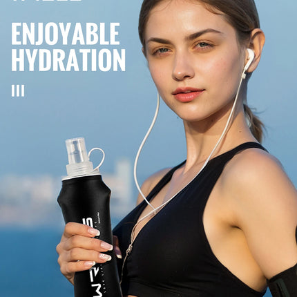 WRELS Water Bottle TPU Folding Soft Flask Outdoor Sport Water Bag Collapsible Water Bottle 500ml For Running Camping BPA Free