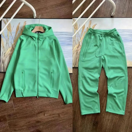 Men Knit Zip Hoodie Pants Set Sports - Windproof Cotton Casual / Ensemble Homme Hoodie Zip Pantalon - Coupe-Vent Coton