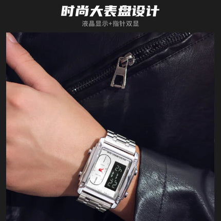 Men Wrist Watches Top Brand Luxury Relogio Masculino Stainless Steel Band Watch For Male Clock Men Dual Display Wrist Watch