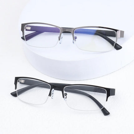 Anti Blue Light Reading Glasses Men Women Half-frame Diopter Glasses Business Male Presbyopic Eyeglasses +1.0 1.5 2.0 2.5 4.0