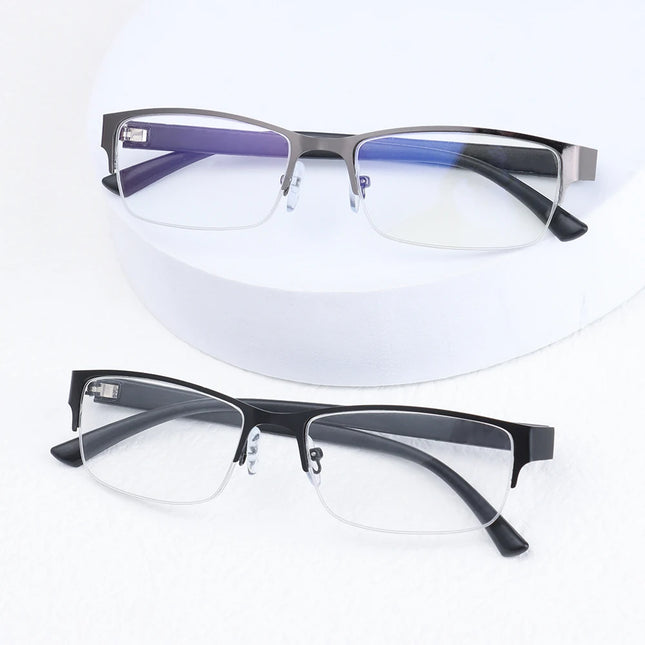 Anti Blue Light Reading Glasses Men Women Half-frame Diopter Glasses Business Male Presbyopic Eyeglasses +1.0 1.5 2.0 2.5 4.0