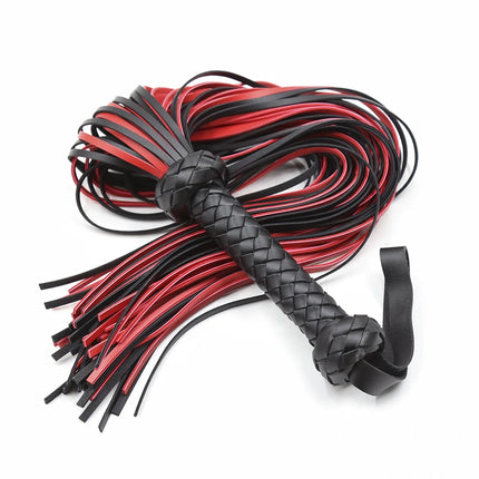 PU Leather Flogger Whip Braided Handle BDSM Spanking Slapper Sex Whip for Women Queen Training Slave SM Adult Games Fetish Toy