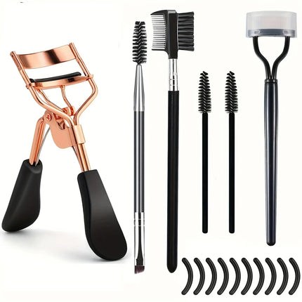 Eyelash Curlers Eyebrow Brush Kit For Women Eyelashes Comb Seperator Lash Mascara Wands Brushes Makeup Tool With Silicone Pads