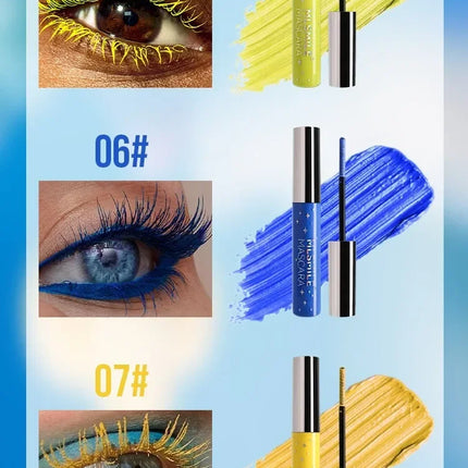 Colorful Glitter Mascara, Waterproof Long Lasting Thickening Lengthening Anti-Smudge Mascara, Tint Rich Color Sparkly Mascara