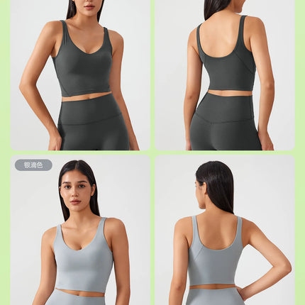 Sports Bra for Women Yoga Top Fixed Chest Pad Gym Vest Shock-proof Workout Tops Yoga Clothes U-shaped Back Fitness Crop Top