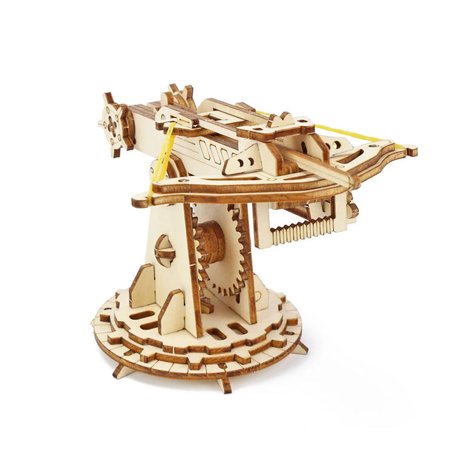 Wooden Puzzle Toy Rubber Band Launch Bow and Crossbow Handmade Creative Ornaments 3D Three-dimensional Puzzle