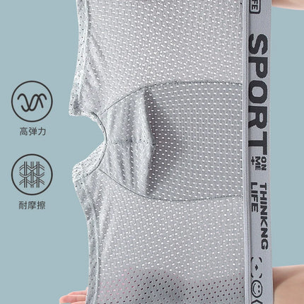 4pcs Summer Mesh Men Boxer Underwear Quick Dry Panties Man Boxer-briefs Breathable XL XXL 3XL 4XL Male Shorts Mens Undershorts