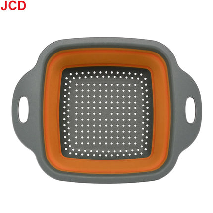 JCD 1pcs Fruit Vegetable Washing Basket Foldable Strainer Silicone Colander Dish Collapsible Drainer Filter Kitchen Storage Tool