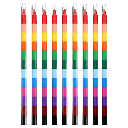Rainbow Crayon 12-Color Stackable Crayons Painting Stationery Fun Building Blocks Crayon Birthday Festival Gift for Boy Girl ZYF