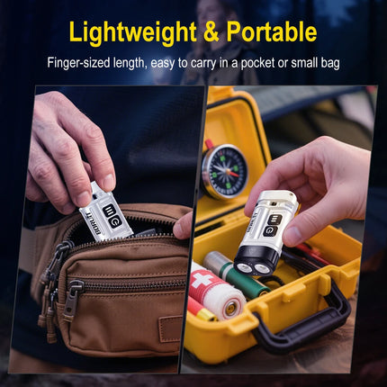 BORUiT U10 LED EDC Flashlight 880LM Super Bright Torch with Magnetic Work Light Use AA or 14500 Battery Camping Pocket Lantern