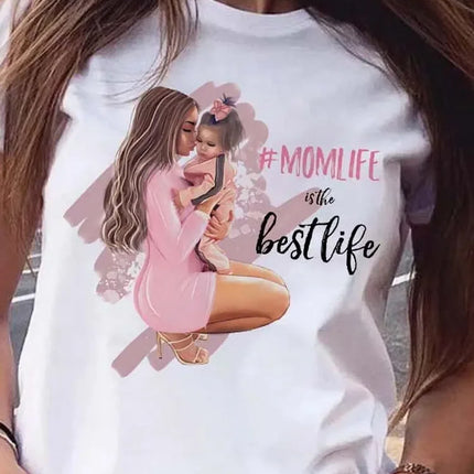 Cartoon Mom Son Daughter Printed Kids T-Shirt Summer Casual Harajuku Girls Boys Short Sleeve Fashion Cotton Children Clothes Tops