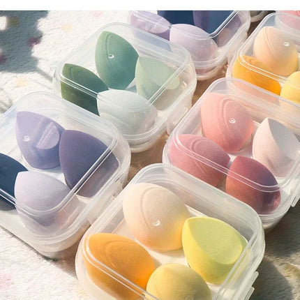 4pcs Makeup Sponge Cosmetic Puff Dry and Wet Combined Cosmetic Egg Women Foundation Powder Puff Bevel Cut Makeup Sponges