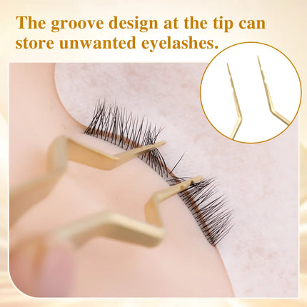 NAGARAKU pinzas Eyelash Isolating Tweezers Precision Fiber Tip  Makeup Tool Anti-slip grid