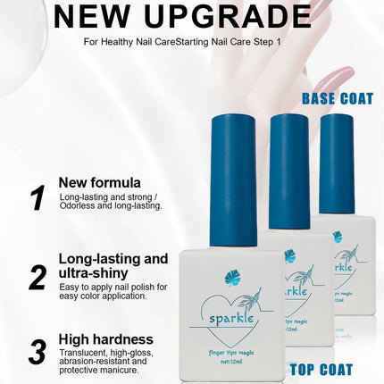 1/2/3PCS 12ML Soak Off Matte Top Base Coat for Nails UV Gel Polish Semi Permanent Functional Manicure Top Base Coat Varnish