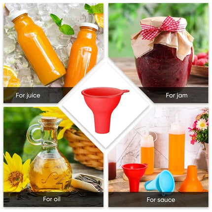4 Pieces Wide Mouth Funnel Flexible Condiment Sauce Canning Set For Home Restaurant Kitchen Squeeze Bottles Jars Cans
