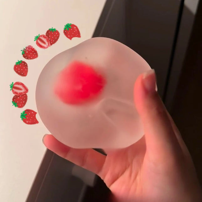 Squishy Strawberry Stress Ball Soft Fidget Sensory Toy for ADHD Autism Slow Rebound Squeeze Toy for Adults Kids Christmas Gift