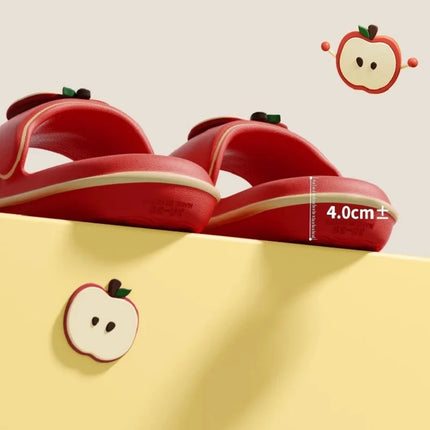 Cute Red Apple Slippers Slides Shoes Adults Fashion Fruit Mules Shoes New Woman Soft EVA Non Slip Comfort Home Slippers Women