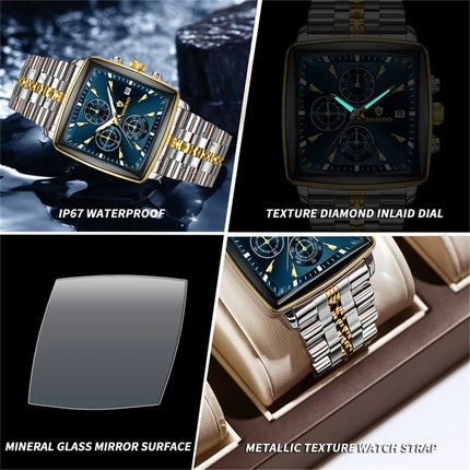BINBOND Men's Watch Top Brand Luxury Sports Quartz Men's Watches Full Steel Waterproof Chronograph Wristwatch Men Relogio Masculino