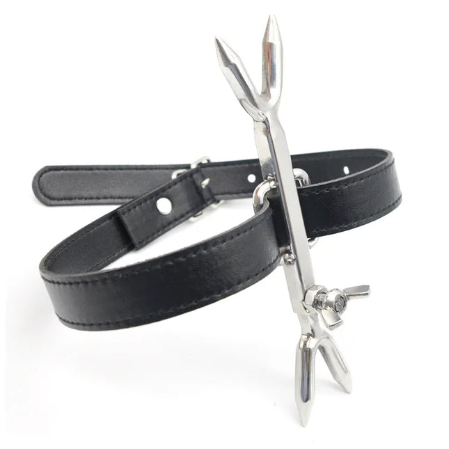 2023 New Sex Collar Leather Stainless Steel Heretics Fork Erotic Positioning Bondage Sex Toys for Men Women Adult Game Sexy Shop
